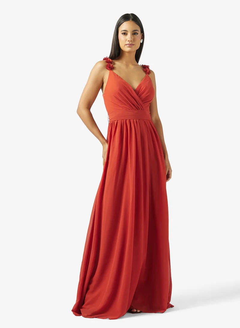 Ella Limited Edition A-line Dress With Floral Shoulder Strap